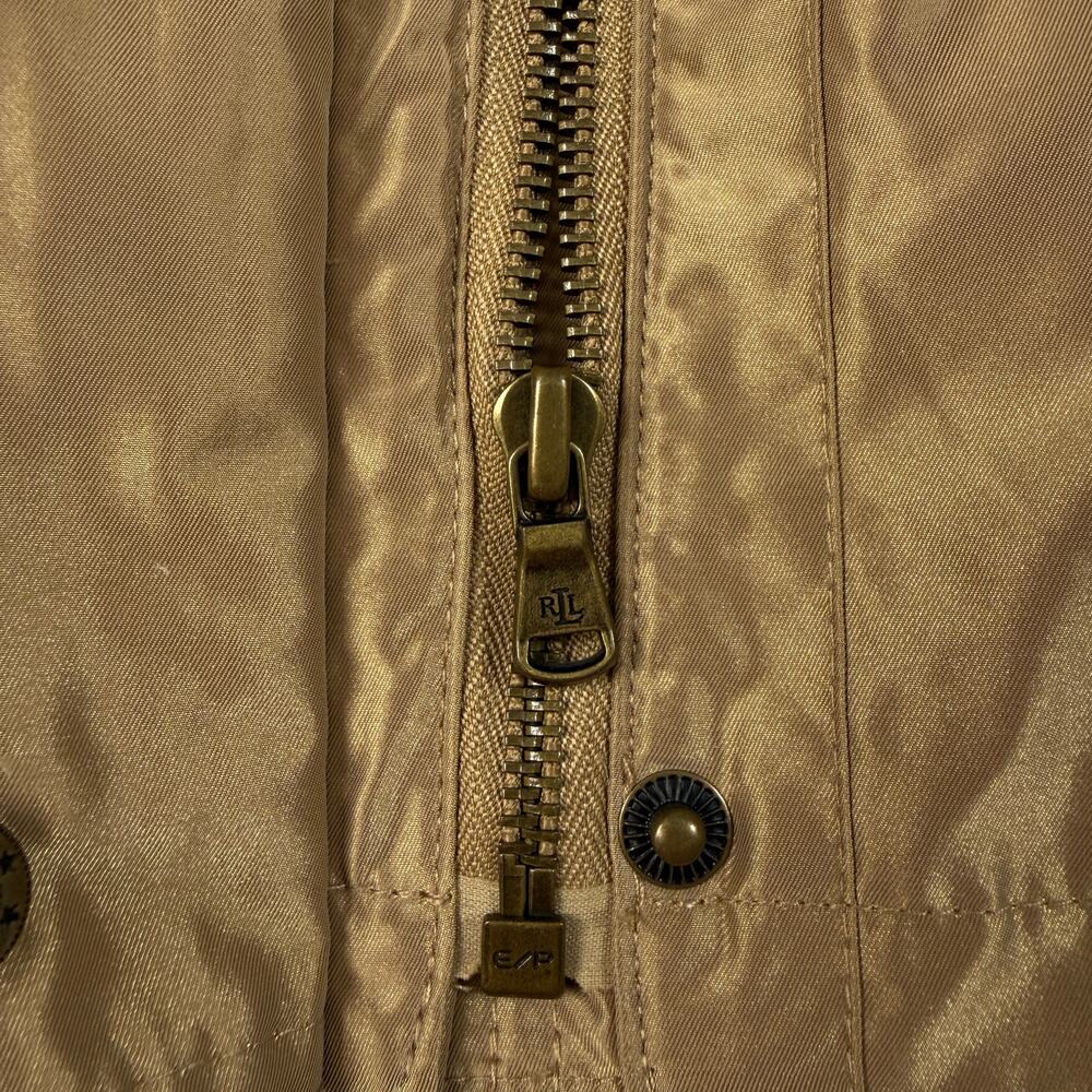 Lauren Ralph Lauren Utility Vest Women L Tan Belted Safari Cargo Sleeveless - Picture 9 of 16